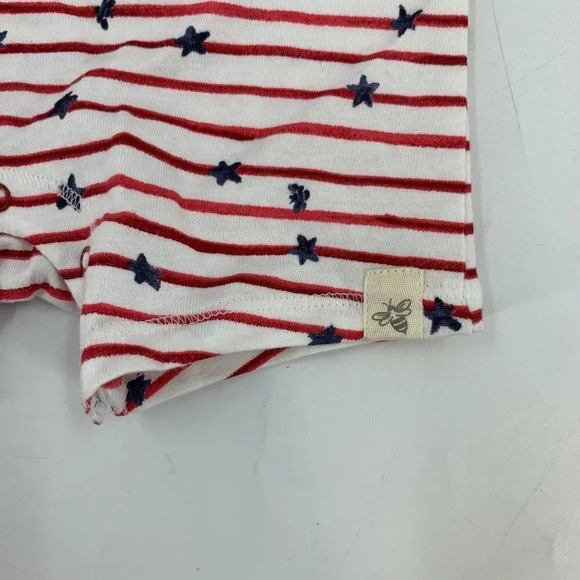 Burt's‎ Bee Baby Stars N Stripes Organic Baby Henley Romper Size 3-6M NWT - Picture 6 of 10